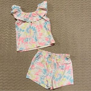 One Step Ahead Tie-Dye Kids Matching Set - Pink, Blue, Yellow